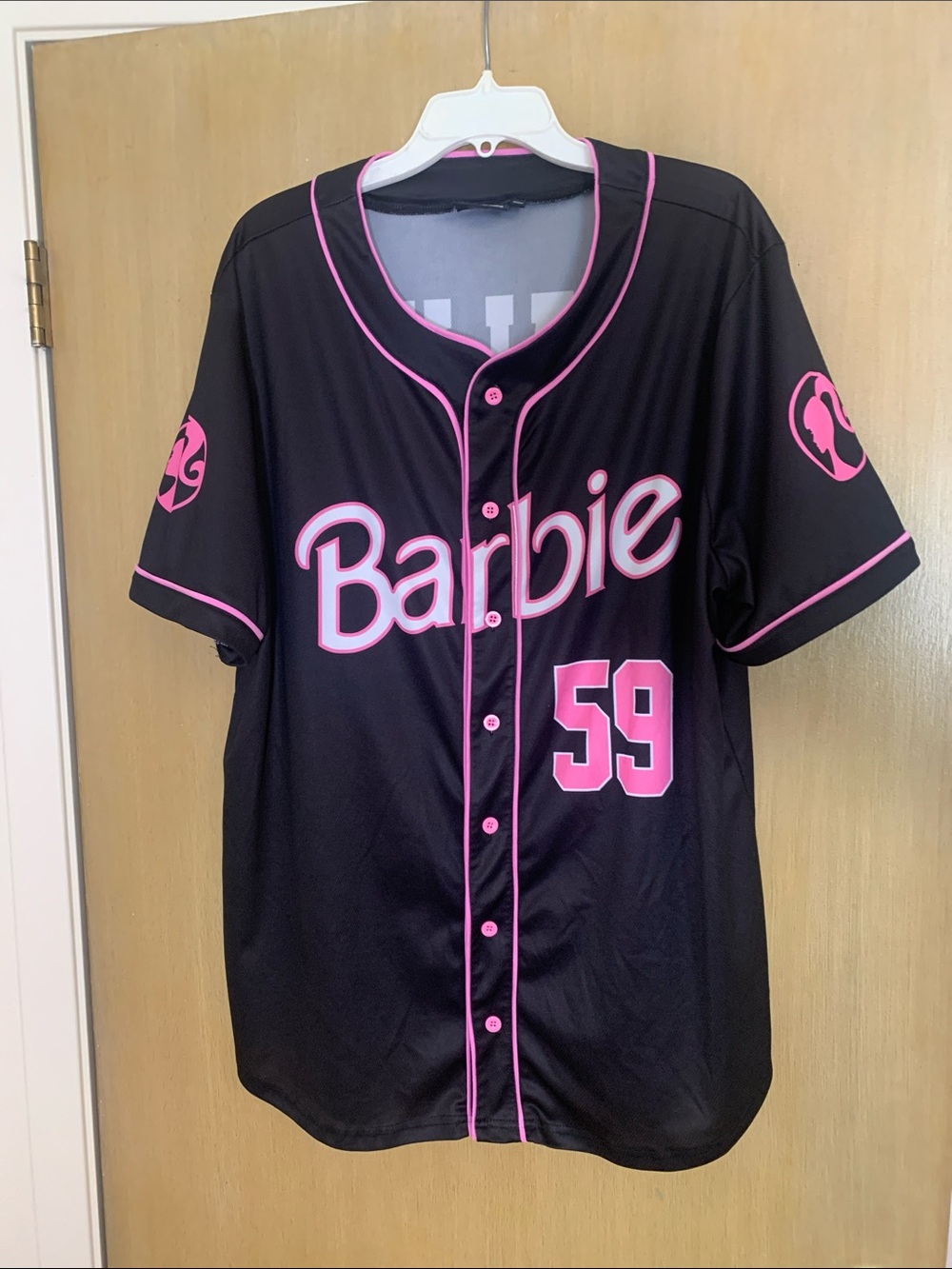 🖤🩷PLUS SIZE 2X MALIBU BARBIE Black and Hot Pink Baseball Jersey🖤🩷